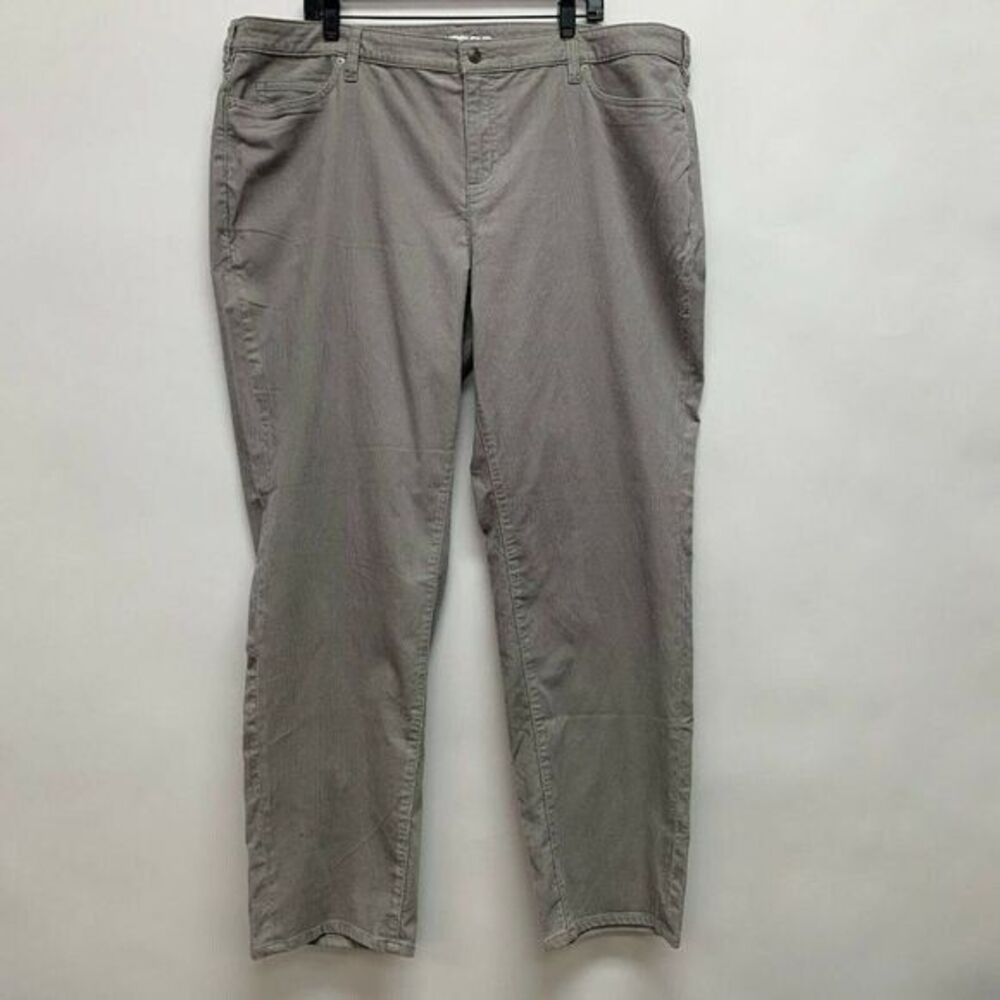 Lands'‎ End Women's Corduroy Pants 24W Gray Mid Rise Straight Leg NWOT